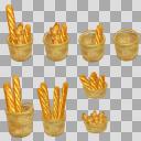 フランスパンセット(3D・CG)