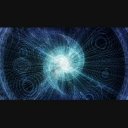 細かい粒子がキラキラぐるぐる
