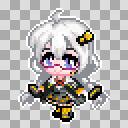 ドット絵のミニメガネあかり(視線左)です。アイコンなどに