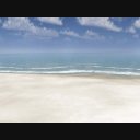 砂浜とアニメーションする波