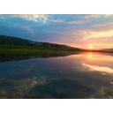 田んぼの夕陽