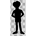 シルエット男の子２・白ふちつき