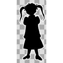 シルエット女の子2・白ふちつき