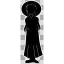 シルエット女性3・白フチつき