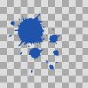青い絵の具の飛沫イラスト