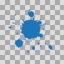青い絵の具の飛沫