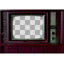 【透過素材】動画・放送用などの枠　レトロ　テレビ　02