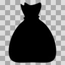 【モノクロアイコン】ズタ袋、小袋