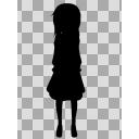 ロングヘア・ロングスカートの少女のシルエット2