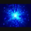青い光に青い星