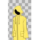 フリー立ち絵：黄色いレインコートの人