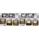 レトロなテレビいろいろ（画面透過差分あり）