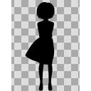 ボブカット・ロングスカートの少女のシルエット1