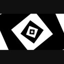 モノクロ四角が回転しながらせまてくるアニメーション（ループ仕様）