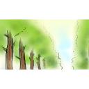 【背景】並木道　見上げる