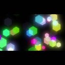 カラフル六角形がふってくる（ループ）