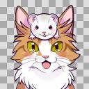 フェレットと猫