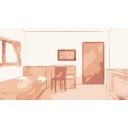 6色背景-一人部屋【フリー素材あそび】