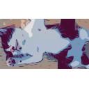 子猫の仰向けで 爆睡 イラスト風