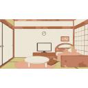6色背景-和室一人部屋【フリー素材あそび】