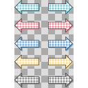 コミック風ギンガムチェック柄矢印5色バリエーション
