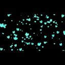 【フリー動画素材】手書き風ハート動画素材5秒ブルー