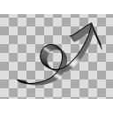 くるりん矢印　UP　ハンドライティング　【PNG】