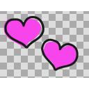 仲良しハート　ハンドライティング　【PNG】【アイコン】