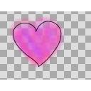 手描き　ピンクハート　【PNG】