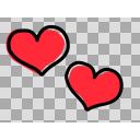 カップルハート】赤色【PNG】