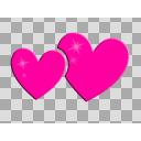 カップルハート　ピンク　【PNG】