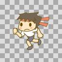 走る男の子のイラスト【フリー素材あそび】