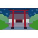 鳥居と神社のイラスト背景 フリー素材あそび ニコニ コモンズ