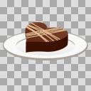 ハートのチョコレートケーキのイラスト フリー素材あそび ニコニ コモンズ