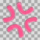 【フリー素材あそび】柔らかい雰囲気の怒りマーク05【感情アイコン】