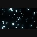 【効果素材・動画素材】パーティクル素材　ガラスの破片　透明のパーティクルが浮上　宇宙　SF　深海