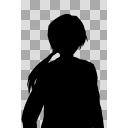 後ろ一つ括りの男性シルエット