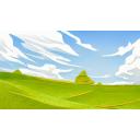 田舎の風景、背景のイラスト【フリー素材あそび】
