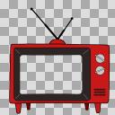 レトロテレビ　赤（透過）