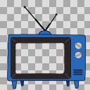 レトロテレビ　青（透過）