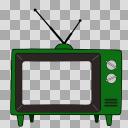 レトロテレビ　緑（透過）