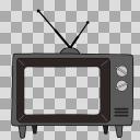 レトロテレビ　黒（透過）