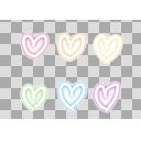 透過png 指文字イラスト 蛍光 ハート ニコニ コモンズ