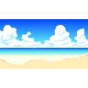 海と砂浜のビーチのイラスト背景 フリー素材あそび ニコニ コモンズ