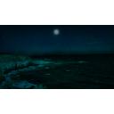 崖沿いの海（夜）
