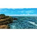 背景イラスト　海(昼)