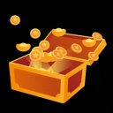 金貨ザクザク宝箱のアニメーション