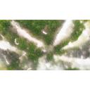 空から山と雲を見下ろす感じの背景【フリー素材あそび】