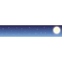 シンプル星空と満月セリフ枠【太め】（透過無し・1920×350）