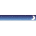 シンプル星空と三日月セリフ枠【細め】（透過無し・1920×300）